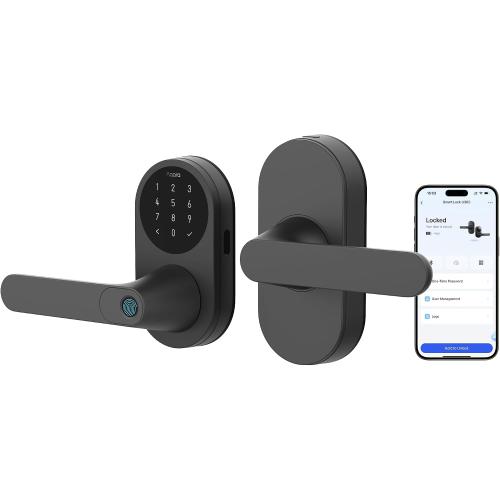 Aqara Smart Lock with Handle U300, Apple Home Key, Smart Lever Lock, Black