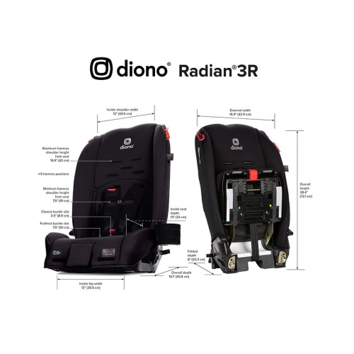 Diono Radian 3R All-in-One Convertible Car Seat and Booster - Black - No Size