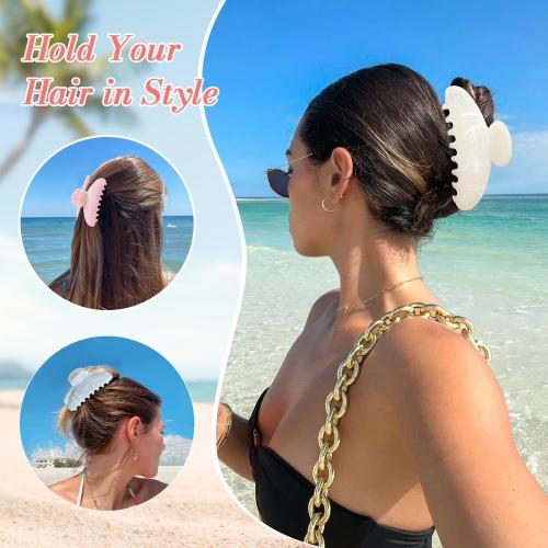 6 Pack Hair Claw Clips for Women - Large Non-Slip Claws for Thick Thin Hair, Cute Hair Barrettes Elegant & Durable, Fashion Hair Accessories Stylish Jaw Clips for Girls Gift(Assorted Colors)
