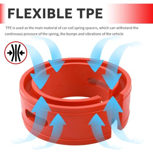 2PCS Coil Spring Spacers for Cars Includes Ties,Upgraded Car Coil Spring Booster Fits 1.5 Springs Spacing Improves Car Stability,Heavy Duty Rear Shocks Springs Spacer (B Type)