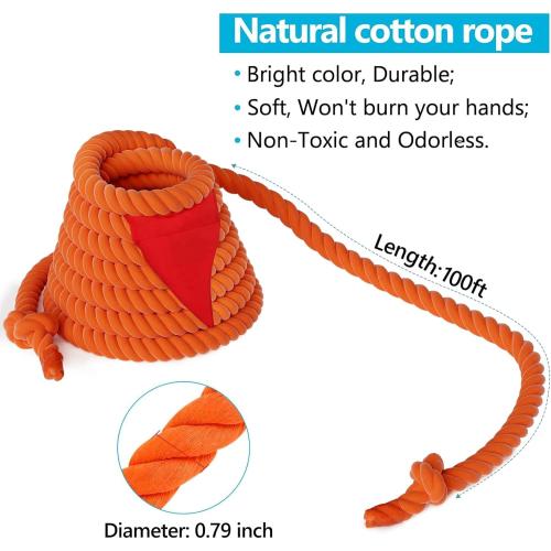 X XBEN Tug of War Rope with Flag for Kids 20FT, Teens and Adults