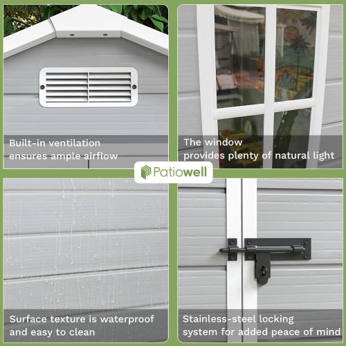 BLACK❗❗❗Patiowell 6x4 FT Plastic Outdoor Storage Shed with Floor,