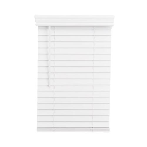 Lotus & Windoware Cordless 2 Faux Wood Room Darkening Horizontal Blind, 34 W x 60 L, Bright White, Embossed