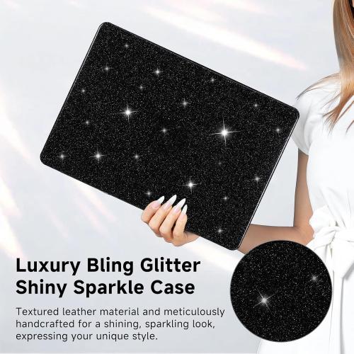 COLOR GREEN ❗❗Funut for Air 13 inch Case M5 M4 M3 M2 2026 2025-2022 A3449 A3240 A3113 A2681, MacBook Air 13 inch Cover Shiny Sparkle Bling PU Leather Hard Shell Case & Keyboard Cover,Glitter GREEN