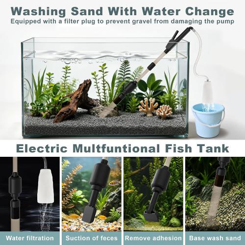 30-100 Gal Fish Tank Cleaner Vacuum Aquarium Vacuum Gravel Cleaner Electric
