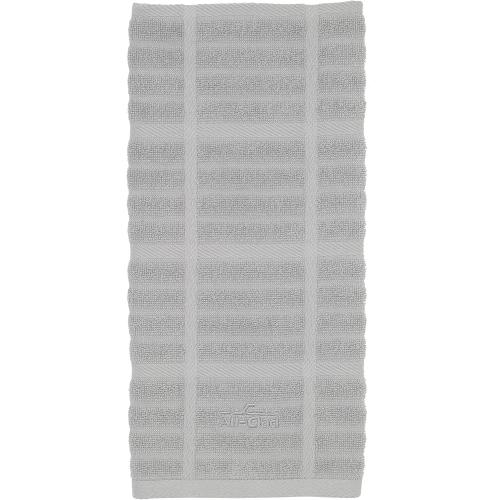 3- pack of All-Clad Solid Kitchen Towel: Highly Absorbent, Super Soft Long Lasting - 100% Cotton, 17x30 Tea Towel for Cleaning & Drying Dishes, Pans, Glassware, or Countertops, (1-Pack), Titanium Gray