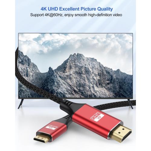 Mini HDMI to HDMI Cable 15FT, 4K HDMI to Mini HDMI Cable 18Gbps