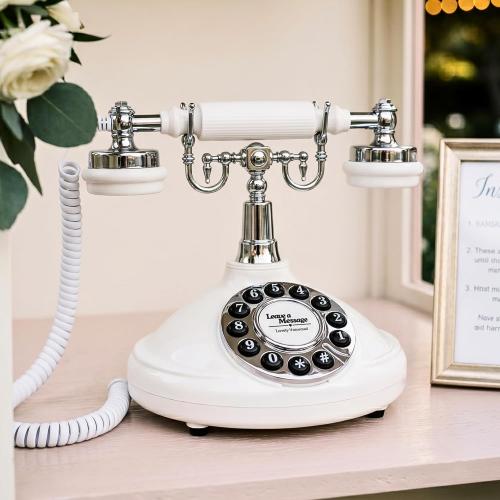 Audio Guest Book, Voicemail Phone Guestbook, White & Black