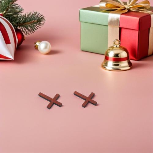 Cabilock Wood Pocket Cross Charms, 50Pcs Wooden Crosses Pendants with Chains, Crucifix for Church Praying Easter Christian Present, Crafts for DIY Necklace Keychains