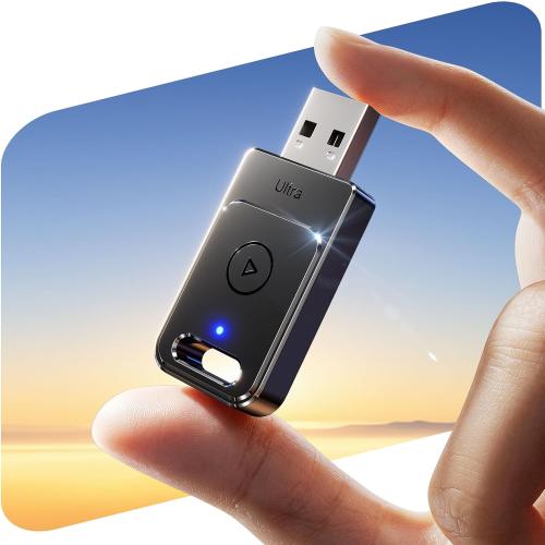 Wireless Adapter, 3X Fast Auto-Connect, No Latency, Plug&Play, Wireless Carplay