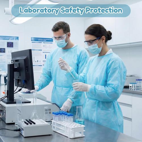 Xuhal Bundle Disposable Isolation Gowns PPE Gowns Disposable Bulk,Blue