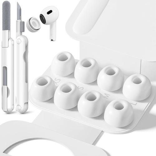 Inesore 4 Pairs Replacement Ear Tips for AirPods Pro 2nd/1st (White)