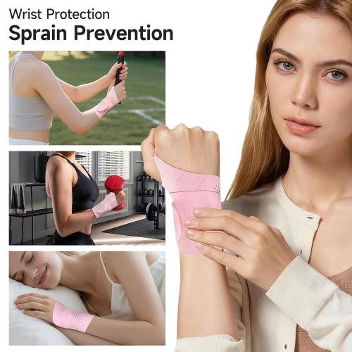 Ultra-Thin Wrist Brace Support for Carpal Tunnel, Pink
