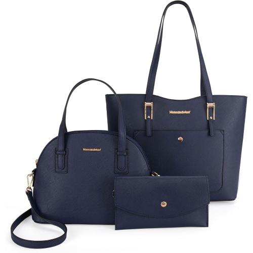3pcs Color Blue Montana West 3PCS Purses for Women Tote Bag and Wallet Set Shoulder Satchel Handbags