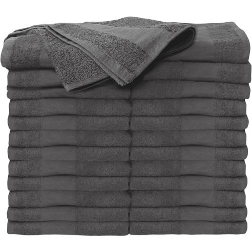 ForPro Premium Bleach Tough Salon Towels, 24ct, Cool Grey, 27 L x 16 W