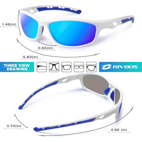 RIVBOS Womens Polarized Sports Sunglasses UV400 for Driving Cycling RB833
