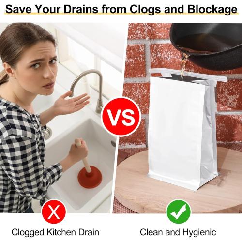 Sadnyy 50 Pcs Disposable Grease Storage Bags Bacon Container Bags
