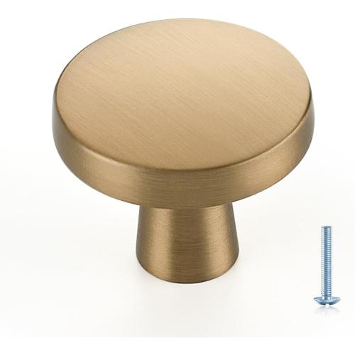Ravinte Champagne Bronze Cabinet Knobs Solid Pulls Single Hole 15 Pack