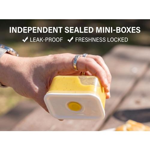 Snackle Serving Tray with Lid – Leak-Proof Upgraded Snack Platter for Dips, Sauces, Fruits & Veggies – Airtight Covered Food Tray for BBQ, Picnics, Road Trips & Outdoor Entertaining