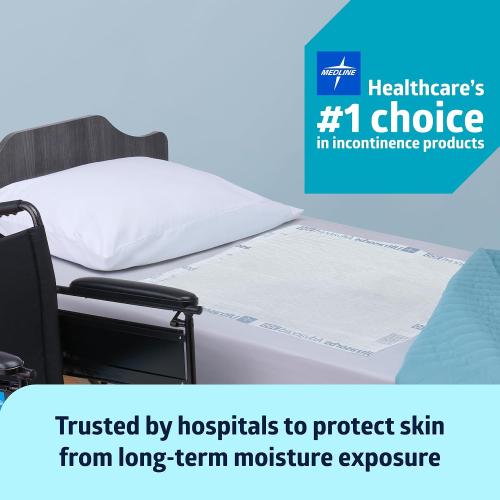 Medline Ultrasorbs Advanced Extra Strength Drypads, 30 x 36, 70 Count, Super Absorbent Disposable Pads, Incontinence Bed Pads, Chucks Bed Pads, Elderly, 350 lb Repositioning Capacity