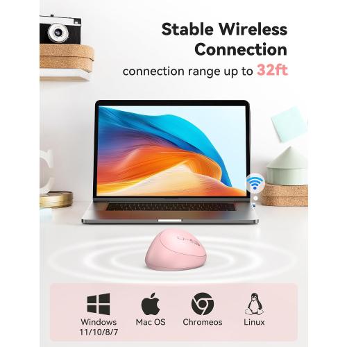 TECKNET Ergonomic Wireless Mouse 2.4G Vertical Mouse Silent 4800 DPI