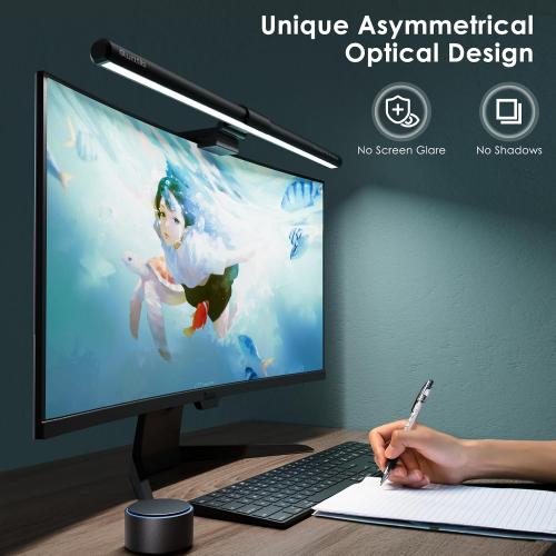 Quntis Monitor Light Bar PRO  with Remote Control, Fit for Curved/Flat Monitor, Eye-Care USB Computer Lamp Dimmable Screen Light Bar with Auto-Dimming, No Glare Home Office Gaming Desk Lamp