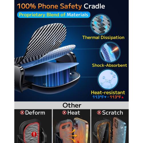 Qifutan Car Phone Holder Mount Phone Mount for Car Windshield Dashboard Air Vent Universal Hands Free Automobile Cell Phone Holder Fit for iPhone Smartphone Camera Mounts