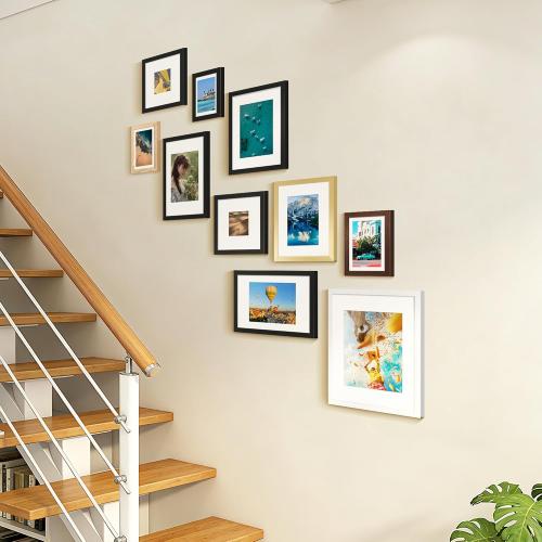 upsimples 5x7 Picture Frame, Photo Collage Wall Decor Set of 10, Black