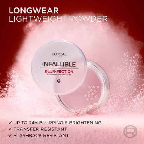 L'Oreal Paris Infallible Blur-fection Longwear Loose Setting Powder - Brightening Light Pink - 0.21oz