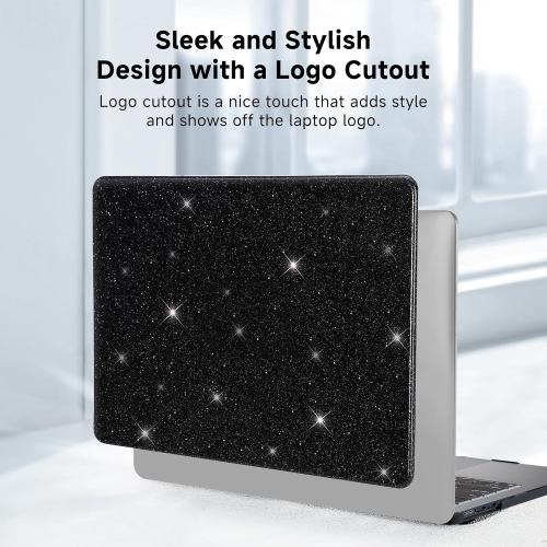 COLOR GREEN ❗❗Funut for Air 13 inch Case M5 M4 M3 M2 2026 2025-2022 A3449 A3240 A3113 A2681, MacBook Air 13 inch Cover Shiny Sparkle Bling PU Leather Hard Shell Case & Keyboard Cover,Glitter GREEN