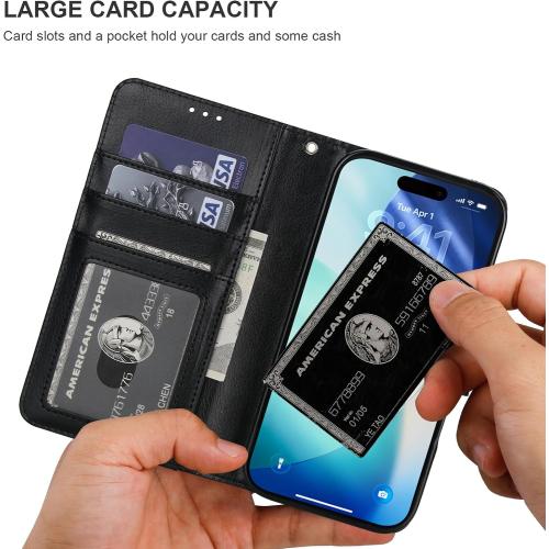 Bocasal Detachable Wallet Case Card Holder for iPhone 17, Black