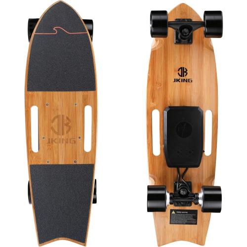 Jking Electric Skateboard Electric Longboard with Remote Control Electric Skateboard,700W Hub-Motor,16.7 MPH Top Speed,8.2 Miles Range,3 Speeds Adjustment