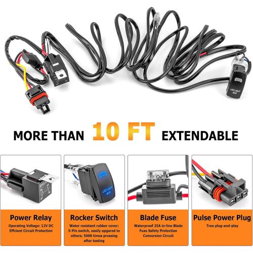 WeiSen 240W Roof LED Light Bar Kit with Plug & Play Wiring Harness, 42 Curved LED Light Bar and Upper Windshield Mounting Brackets Compatible with Polaris RZR PRO R 4 2022-2026