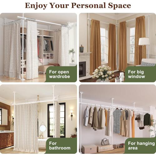 Goovilla Room Divider for Room Separation, 4-10ft(H) 28-171inch(W), White