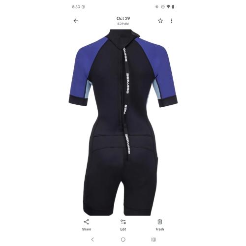 SEA-DOO LADIES 3MM EXOTIC SHORTY WETSUIT DEEP PURPLE /