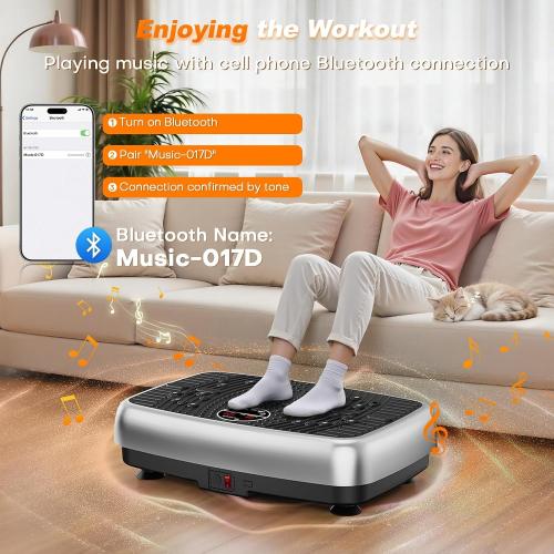 Vibration Plate Exercise Machine, EvoSpark Dual Motor Vibrating Plate for Lymphatic Drainage Weight Loss 450 Lbs Capacity, 120 Levels Full Body Workout Shake Platform Machines for Women Men