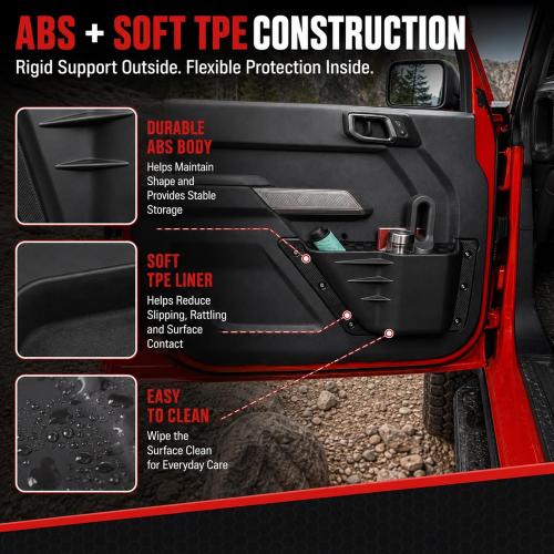 Mabett Front Door Pockets Storage Set for 2021-2026 Ford Bronco Accessories