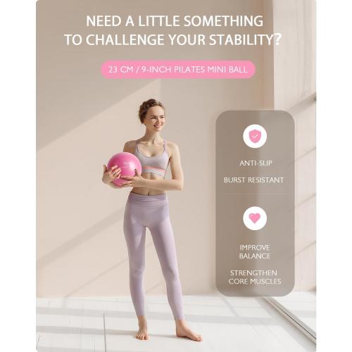 LIONSCOOL Pilates Ring Set 14 Magic Circle, 9 Mini Ball, Resistance Bands