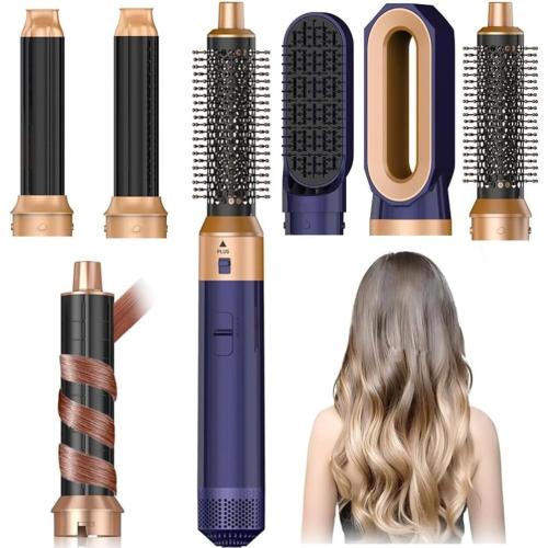 Hair Dryer Brush 5 in 1, Negative Ion Blow Dryer Brush Set -110,000 RPM High- Speed Hot Air Brush Air Styler Curling Wrap Air Curler, Curling Iron Hair Styling Tools for Straight Curl Drying Smoothing