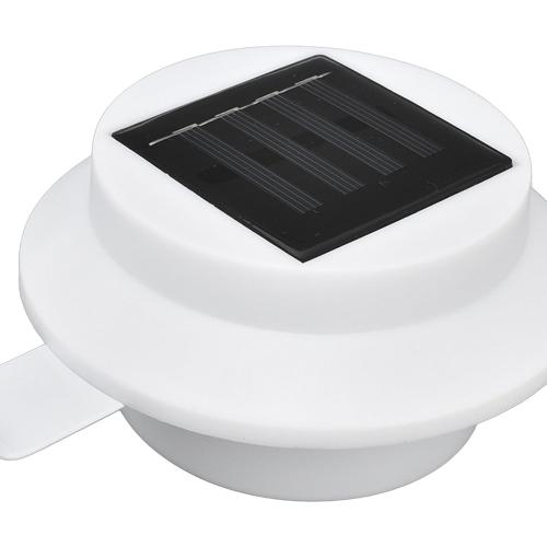 Solar Powered LED Gutter Lights 3 LED Deck Gutter Solar Lights Outdoor Waterproof LED Garden Yard Wall Lamp with Bracket for Fence Wall Stair Step Landscape Pathway, White Night Utility Security Light