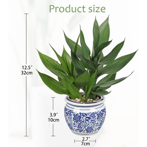 12.5 Fake Bamboo Plants In Blue & White Pot Artificial Lucky Bamboo Plant