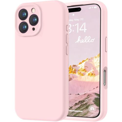 LOVE 3000 Designed for iPhone 16 Pro Max Case, Premium Silicone with [Soft Anti-Scratch Microfiber Lining] Shockproof Protective Phone Case for Men Women Girls 6.9, Chalk Pink