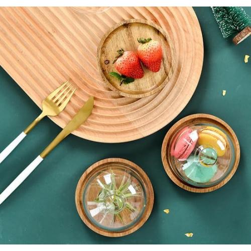 Rikyo 2 Sets Mini Cake Stand,Cake Plate Server Platter with Dome