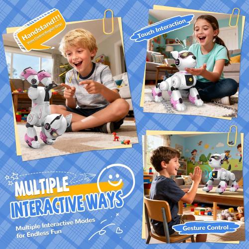 Robot Dog Toys for Kids, Remote Control Dog Robot, Voice & Touch Control, Programmable Interactive Robotic Puppy Toy, Sing, Dance, Rechargeable Robo Pet for Boys Girls Ideas