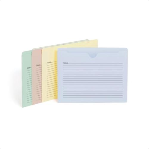 Smead File Jacket with Notes, Top Tab, Straight Tab Cut, Letter Size, Assorted Colors, 12 Count