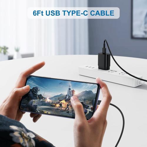 Type C Charger 25W, 6 6FT Super Fast Charging Cord for Samsung Galaxy Phone