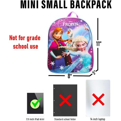 Disney Frozen Mini Backpack for Girls Kids Bundle - 11 w Adjustable Straps