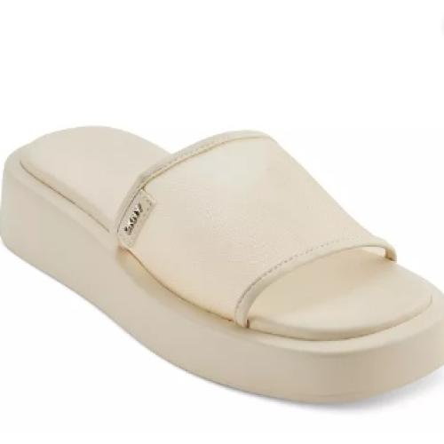 Sandals for Women, Solid Color Platform Slippers, Summer Anti-slip Slide Shoes, Thick Sole Increasing Slipper, Comfort Slip-on Sandals with Adjustable Strap (6M)