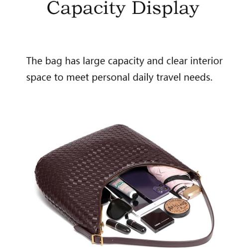 Women's Retro PU Leather Woven Handbag Underarm Bag HoboBags