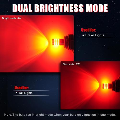 iBrightstar 7443 LED Bulb Red, 7440 LED Brake Light Bulbs Super Bright for Rear Brake Lights and Tail Lights, 2 Pack